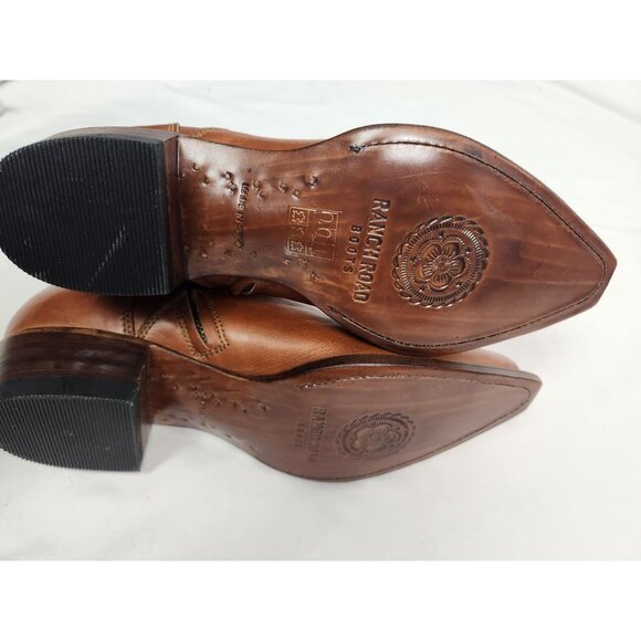 Ranch Road Boots Women's Sz. 9D Scarlett Zip Cognac Western Boots - Picture 10 of 12